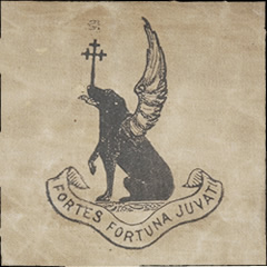 犬のロゴにある「Fortes Fortuna Juvat（運命の女神は勇者の味方）」